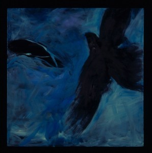 Black crow in Blue sky, 2006, oil on canvas, 30 x 30%22 jpg copy